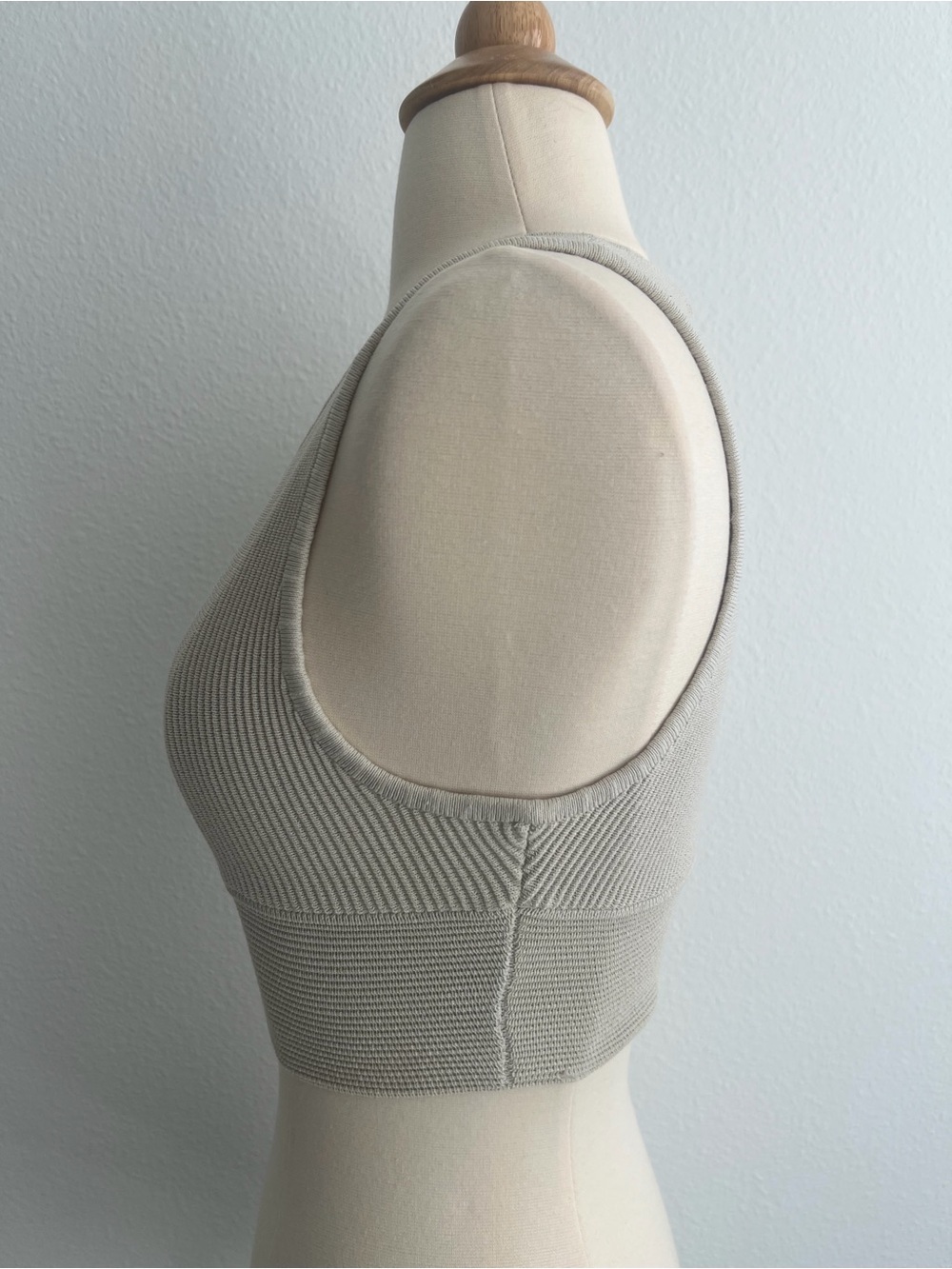 BABATON Aritzia Oatmeal Sculpt
Knit Deep V-Neck Cropped Fitted Ribbed Tank Top - Picture 4 of 8